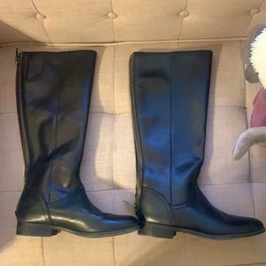 FRYE Genuine Black Leather Tall Boots (8014201)